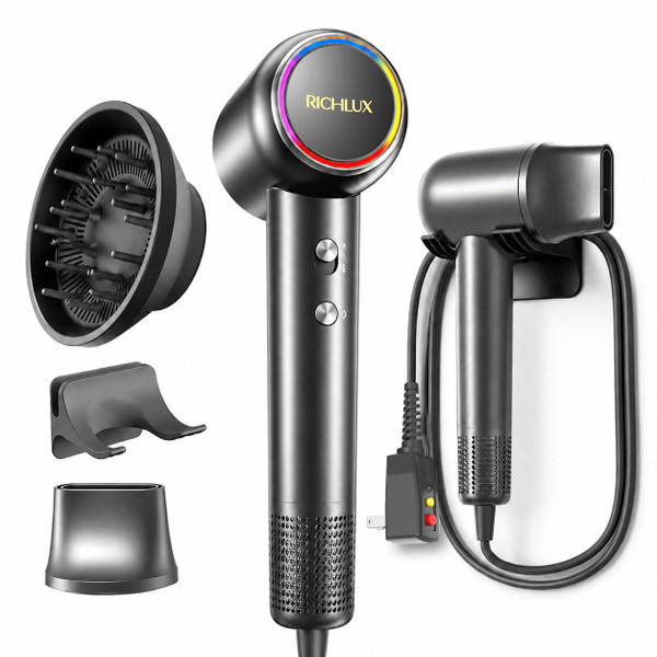 Ionic High Speed Hair Dryer, 160K RPM Blow Dryer with Diffuser & Wall Mount