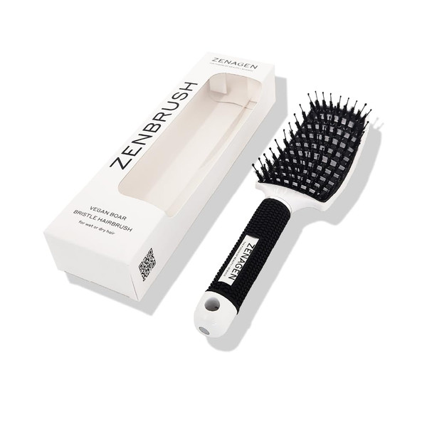 Zenagen Zen Brush (White) | Detangles, Reduces Hair Breakage