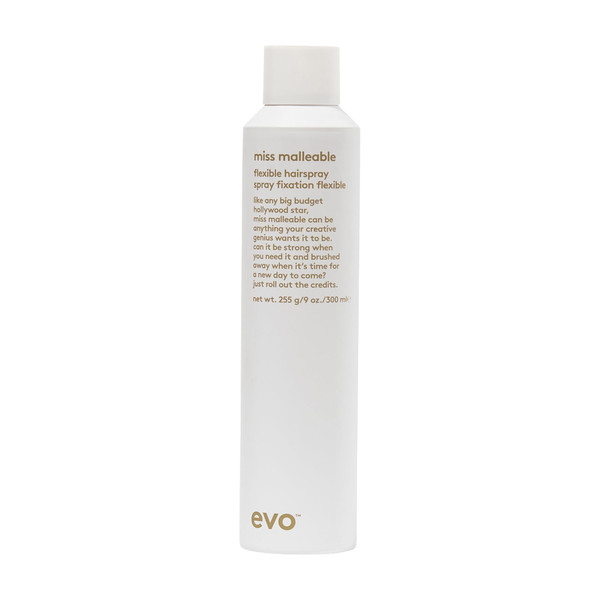 EVO Miss Malleable Flexible Hairspray for Strong Hold & Style Control, 9 oz
