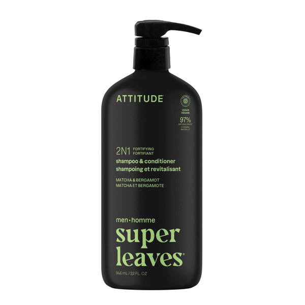 ATTITUDE Men's Shampoo & Conditioner 2-in-1, Fortifying, 32 Fl Oz