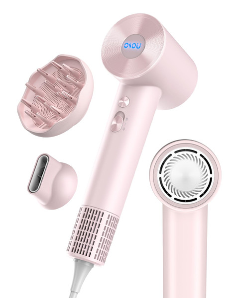 OSOU Hair Dryer with Diffuser for Curly Hair, Negative Ionic Hairdryer, High-Speed Blow Dryer with 110, 000 RPM Brushless Motor, Fast Drying Lightweight Travel Hairdryer, Low Noise Quiet Hair Dryers