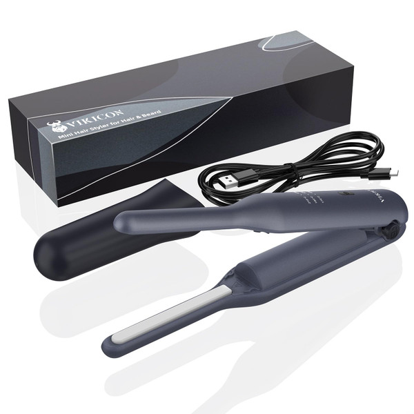 VIKICON Beard & Hair Straightener, Cordless Pencil Iron