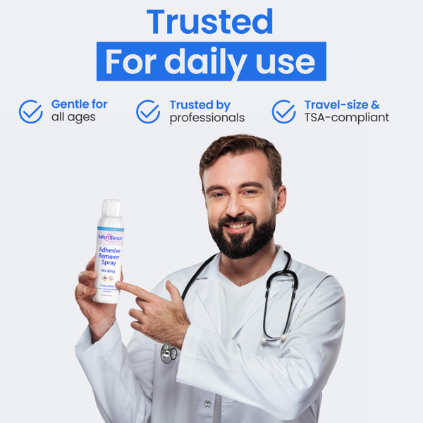 Safe n’ Simple Medical Adhesive Remover Spray for Skin - 5.1 Fl Oz No Sting Alcohol Free Ostomy Adhesive Remover - Gentle Medical Adhesive Removal Spray for Stoma, Urostomy, Ileostomy & Colostomy Care