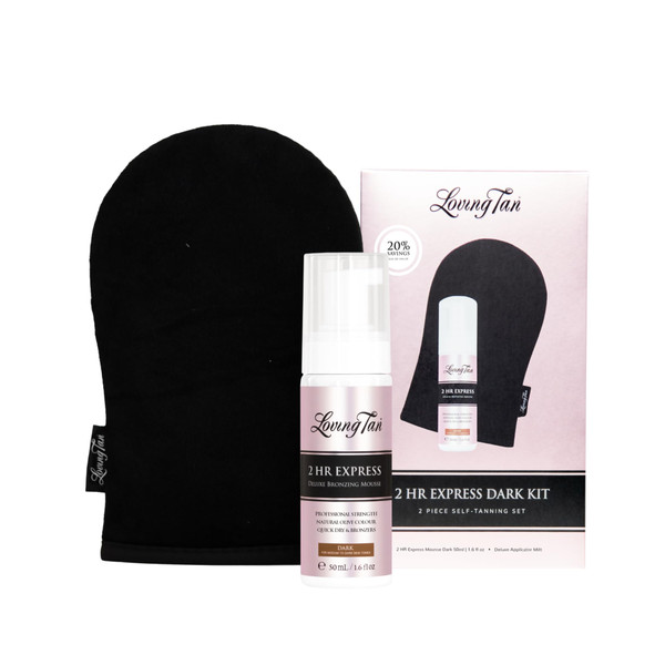 Loving Tan 2 HR Express Self Tanner Mousse Mini Kit (Dark) – Travel Size