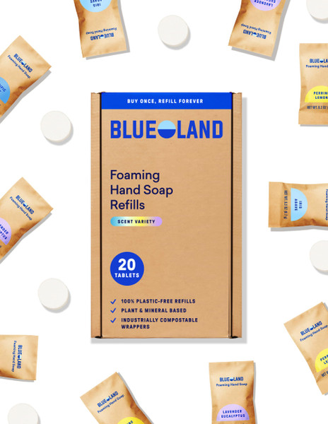 BLUELAND Foaming Hand Soap Refill Tablets, 20-Pack, Variety Scents