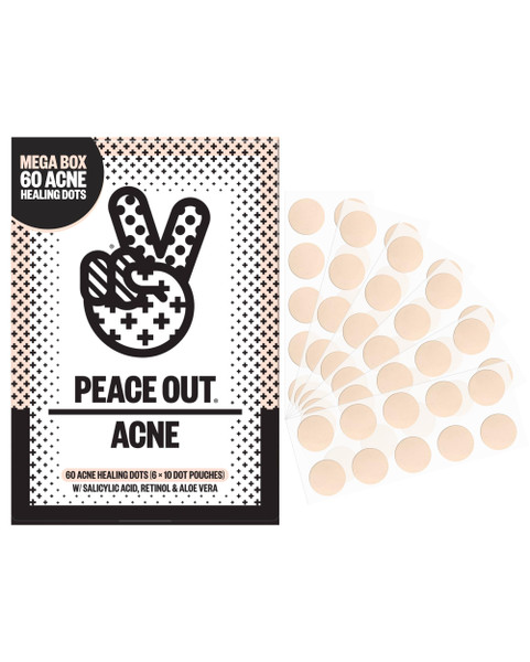 PEACE OUT Acne Healing Dots Hydrocolloid Pimple Patches (60 count)