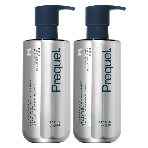 Prequel Skin Gleanser GA AHA Glycolic Body Wash, 50% Glycerin Face Cleanser