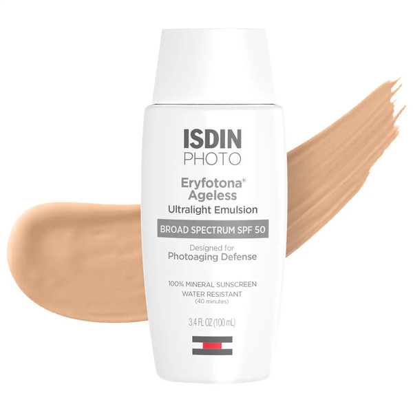 ISDIN Eryfotona Ageless Tinted Mineral Face Sunscreen SPF 50, 3,4 fl oz