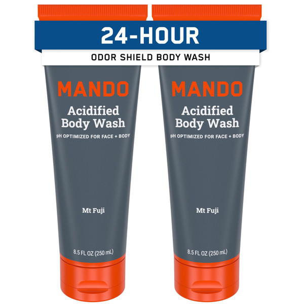 Mando Body Wash - SLS and Paraben Free, Skin Safe - 8.5 oz, 2pk - Mt Fuji