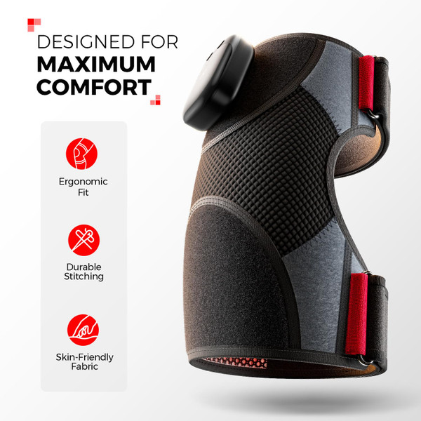 LTW Knee Massager with Heat and Red Light, Cordless Heated Knee Brace with 3 Heat/3 Vibration/5 Light Levels, 72 Red Lights with 660nm & 850nm, 5000mAh Massager for Knee Elbow Shoulder