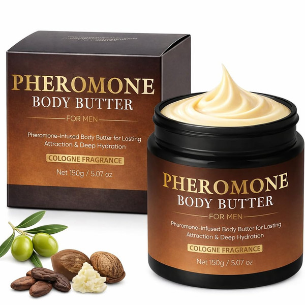SDUQULK Pheromone Body Butter for Men, Cologned Fragrance Skin Body Cream – with Shea Butter, Cocoa Butter, Coconut Oil (Cologne Intense)