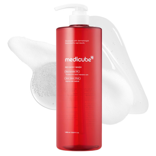 medicube Red Body Wash 3.0 - Clarifying Gel for Stressed Skin, 33.81 fl.oz