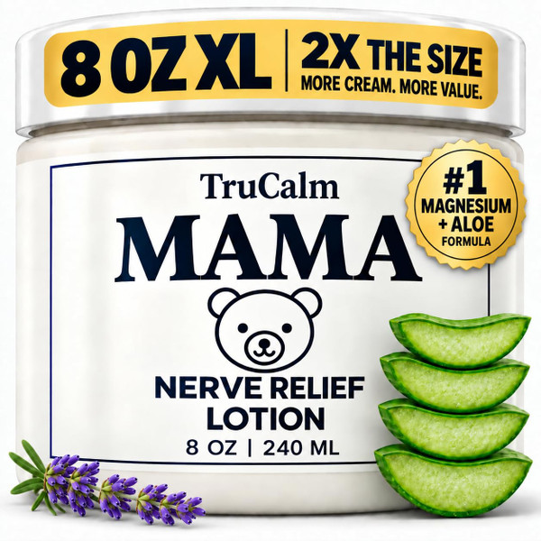 Mama-Bear Nerve Cream – XL 8 oz – Neuropathy Nerve Relief Cream with Magnesium Chloride - Maximum Strength Comfort for Feet, Hands, Legs & Toes – Fast Absorbing Non-Greasy Formula – Best Value 8 oz