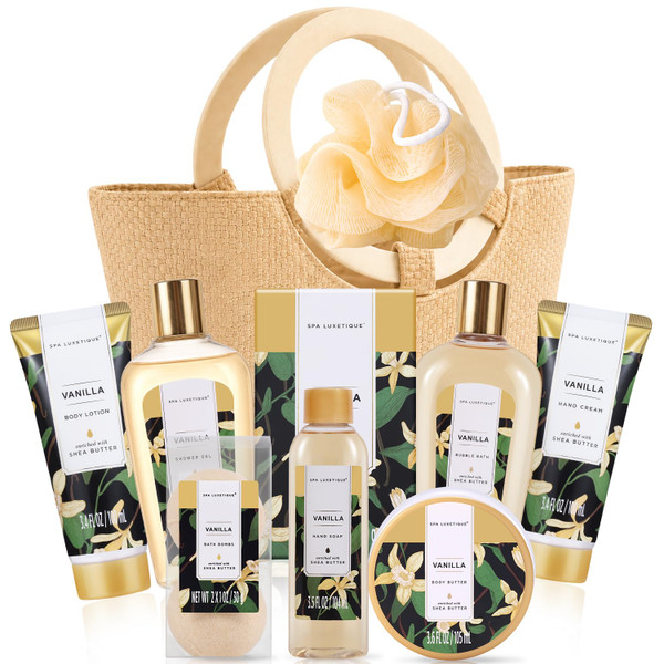 Spa Luxetique Vanilla 10pc Gifts for Women Spa Gift Basket