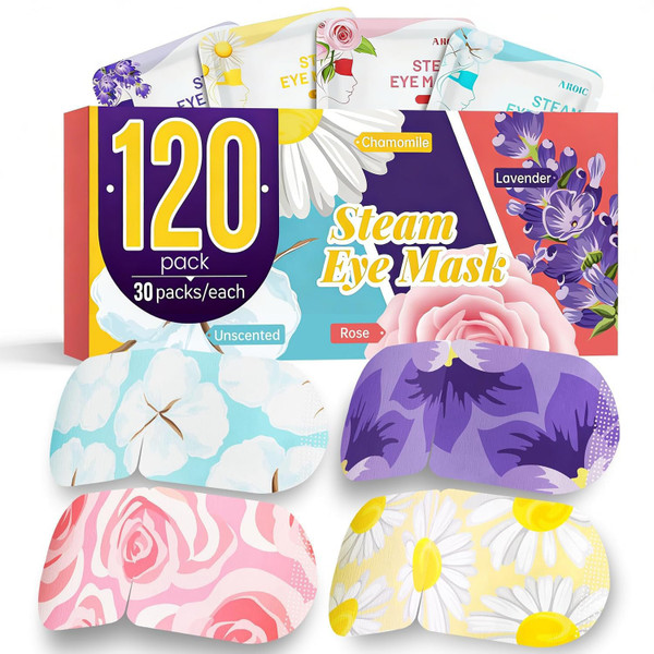 AROIC 120 Pack Steam Eye Masks Disposable, Heated Sleep Eye Mask