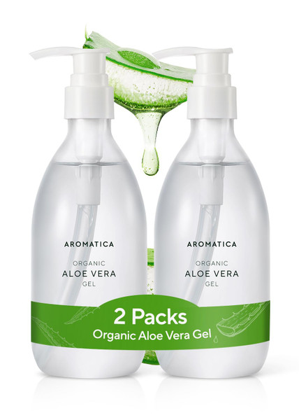 AROMATICA Organic Aloe Vera Gel (2 packs) (10.14oz Each)
