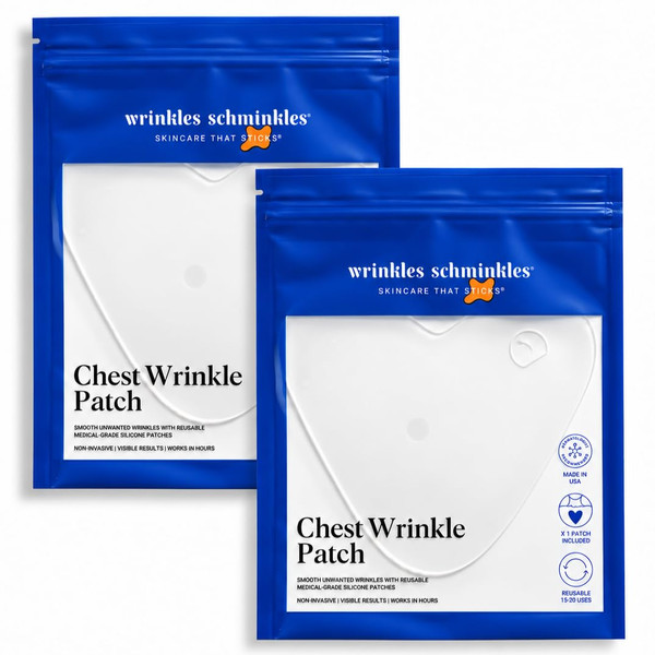 Wrinkles Schminkles Silicone Reusable Chest & Décolletage Patches, 2 Pack