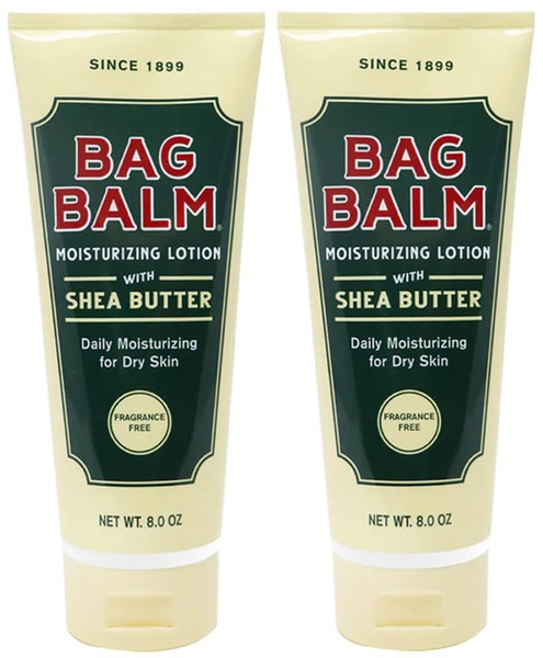Bag Balm Moistuzing Body Lotion with Shea Butter, Daily Moisturizing for Dry Skin | Pack of 2 8oz Tubes