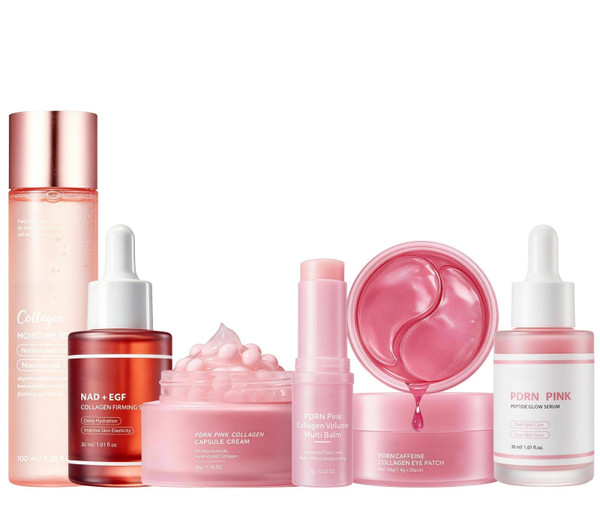 NAD EGF Serum & PDRN Pink Collagen Multi Balm Stick & PDRN Caffeine Eye Patches & PDRN Pink Peptide Serum & Capsule Cream & Triple Collagen Toner