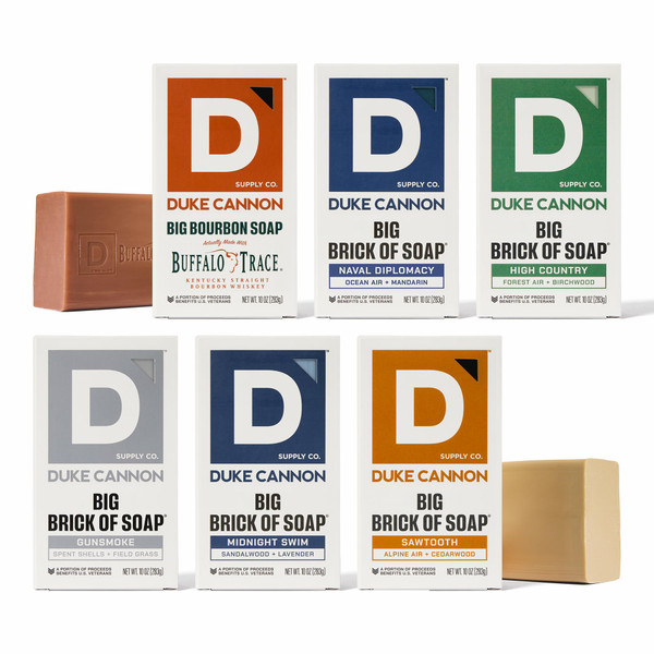 Duke Cannon Big Brick of Soap Variety Pack, 6 Bars, Men's Soap, 10 oz