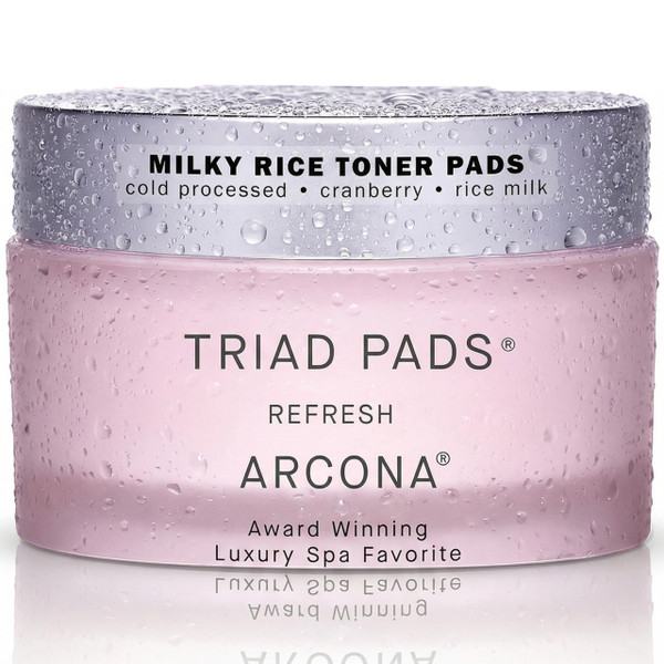 ARCONA Cranberry Triad Milky Toner Pads – Vegan Milky Toner for Face | Brightening & Hydrating Rice Toner for Face | Phyto-Nutrients & Essential Fatty Acids (45 Count)