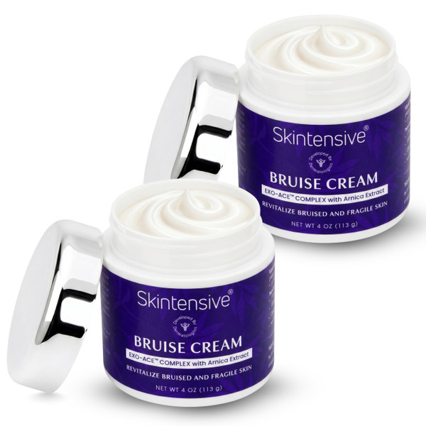 SKINTENSIVE Arnica Bruise Cream for Thin Skin – Vitamin K Cream for Bruises & Skin Discoloration, Moisturizing Arnica Cream for Seniors, Non-Greasy Formula, 4 Oz (2 Pack)