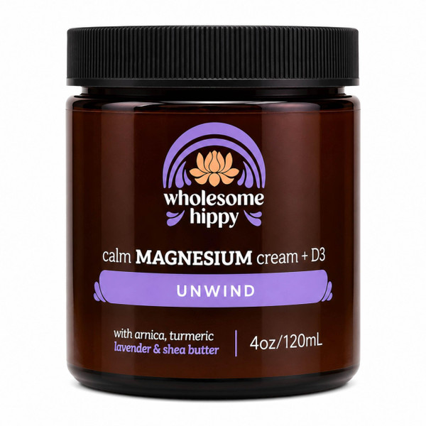 WHOLESOME HIPPY Unwind All-Natural Lavender Magnesium Calm Cream, 4 oz