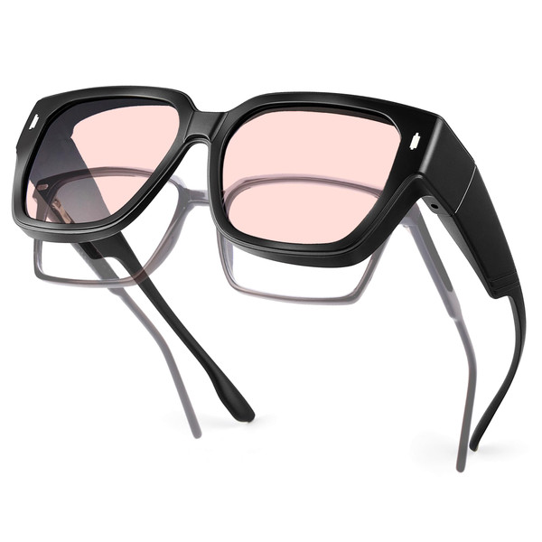 R.F.YFQH Indoor FL-Flex Tinted Fit Over Blue Light Blocking Glasses for Migraine, Light Sensitivity, Photophobia & LED Fluorescent Glare JF7201