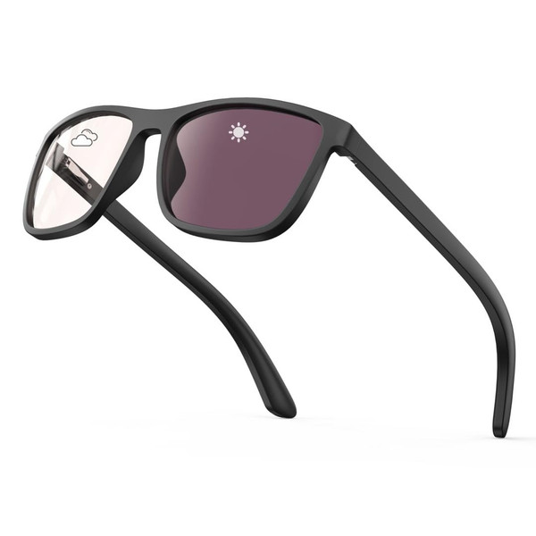 Bloomoak Rose Tinted Photochromic for Indoor/Outdoor UV 400/Migraine Relief Glasses, Anti Fluorescent LED Glare for Light Sensitivity/Photophobia–Transitional Lens