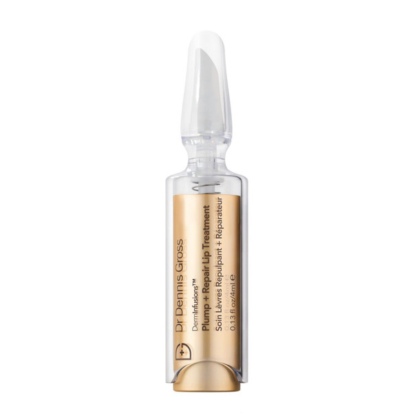 Dr Dennis Gross DermInfusions Plump + Repair Tinted Lip Treatment, Clear - Visibly Plumps & Defines Lips with Hyaluronic Acid & Peptides - Repairs Moisture Barrier - 4 mL