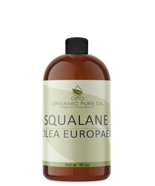 OPO Squalane Oil - Pure, Natural, Plant-Derived, Non GMO, Refined - 16 oz - Squalene Alternative, from Olive - Ultra Hydrating & Moisturizing Carrier Oil - hexane free, cold pressed