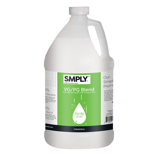 SMPLY. 70/30 Vegetable Glycerin and Propylene Glycol Blend, Ultra Pure USP PG and Food Grade Vegetable Glycerin for Skin, Soap, Food, and More, 1 Gallon
