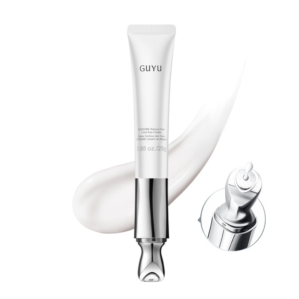 GUYU Electric Vibrating Eye Cream for Puffiness Bag Under Eye | Exosome & PDRN EMS Eye Tightener Cream for Dark Circle | NAD+, Caffeine, Peptide, Collagen | for Firming, Reducing Wrinkles (0.88 oz)