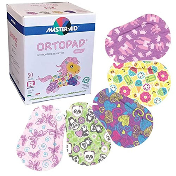 Ortopad® Bamboo Girls Eye Patches, 50/bx, Ice Cream Pack, Reg Size 4+ yr
