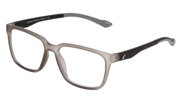 SPORTEX SAV Men's E4220 Blue Light Reading Glasses - Flexible, Durable, Lightweight, High-Performance Blue Light Readers for Men, Grey Black, +1.25