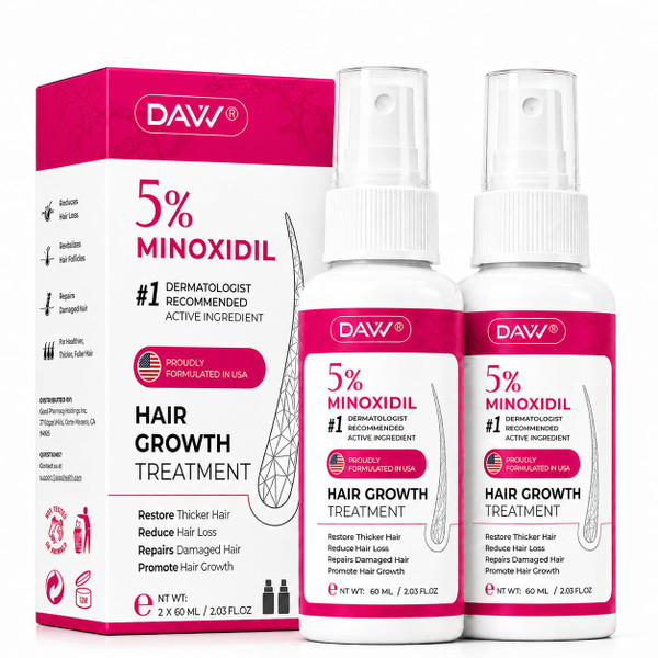 5% Minoxidil Spray for Women Hair Growth: Extra Strength Hair Regrowth Treatment – Topical Minoxidil for Women - Revitalize Hair Follicles & Regrow Thicker, Fuller Hair – Hair Loss Solution - 2 Packs