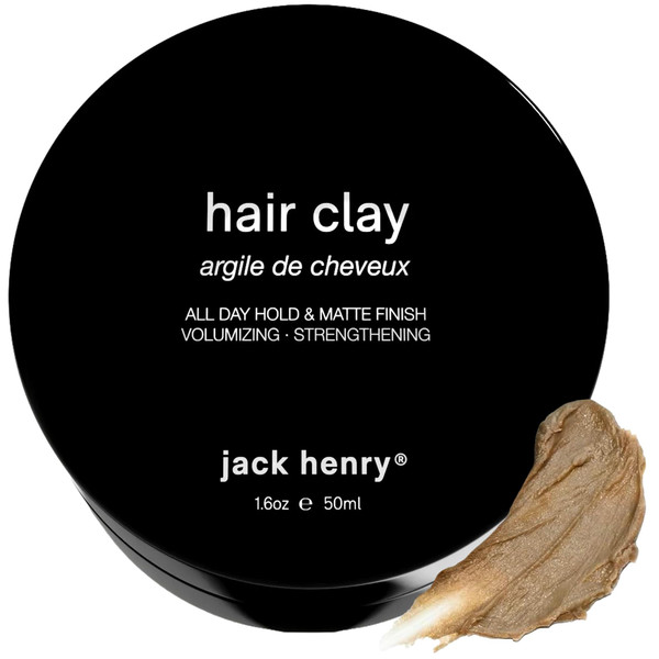 Jack Henry Hair Clay for Men, Wax Based Matte Finish Styling Clay, 1.6 oz
