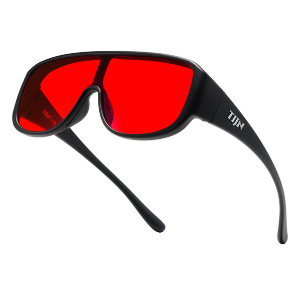 TIJN Blue Light Blocking Fit Over Glasses for Men Women, Dual AR Coating, Oversized Aviator Frame for Computer Gaming Screen