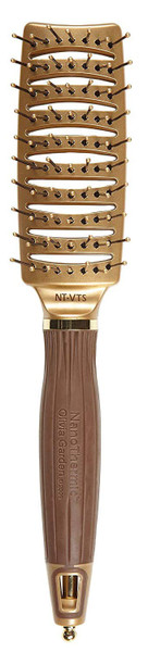 Olivia Garden Ceramic + Ion NanoThermic Styler Hair Brush - Daily Styling for All Hair Types - With Retractable Sectioning Pick, NT-VTS (Vent)