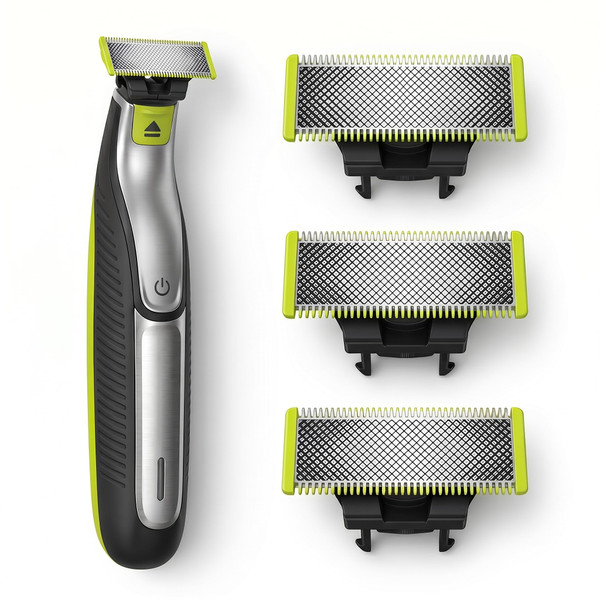 Replacement Blades Compatible with OneBlade Trimmer, 3 Pack Stainless Steel Dual Edge Blades for Precision Grooming