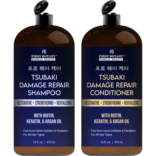Korean Damage Repair Shampoo & Conditioner Set for Hair Growth, 16 fl oz
