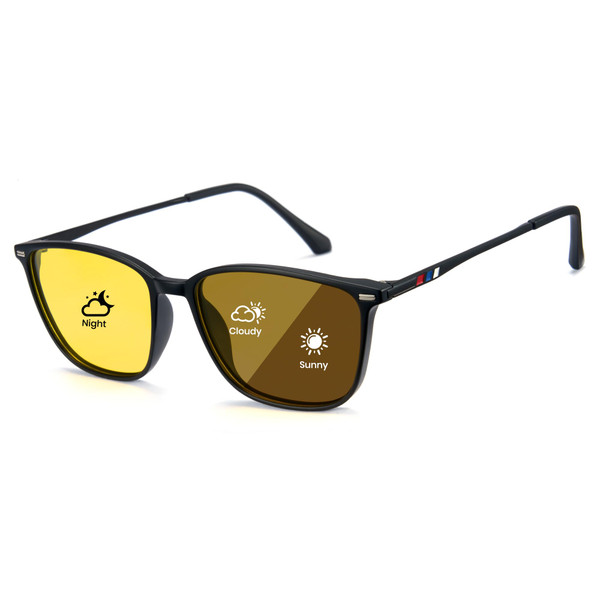 Cyxus Night Vision Glasses for Driving, TR90 Blue Light Blocking Glasses, Photochromic Anti Glare Night Driving Glasses for Men Women, UV Protection Day Night Use Eyewear 8208