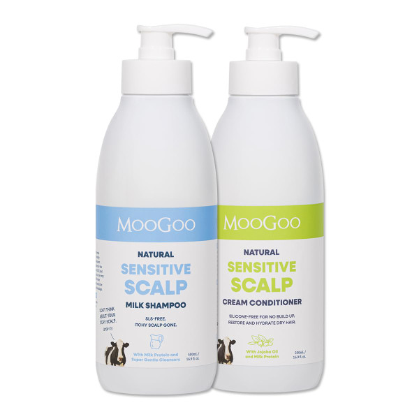 MooGoo Milk Shampoo & Cream Conditioner Set (2x16.9 Fl Oz), Sensitive Scalp
