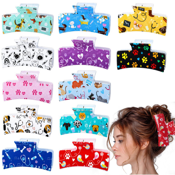 Yinder 12 Pcs Vet Tech Appreciation Gifts Bulk Veterinary Hair Clips Women