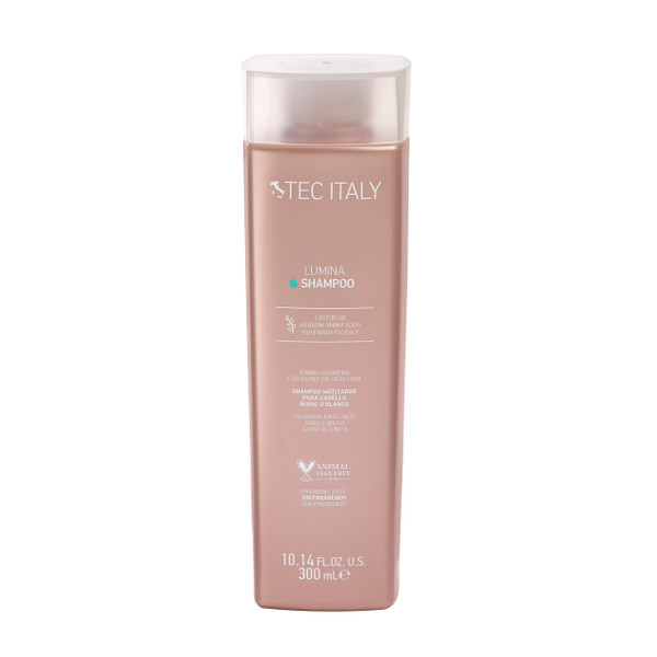 Tec Italy Lumina Purple Toning Shampoo for Gray White Blonde Hair Neutralizes Yellow Tones Enhances Shine Color Safe Gentle Cleanser Anti Brass Daily Use Lightweight Formula 10.14 fl oz Size Care