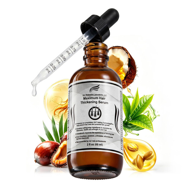 Maximum Hair Thickening Serum | Powerful Loss Treatments for Men & Women | Key Ingredients Stimulate and Nourishing | Daily Use Styling Scalp Treatment, 2 Fl Oz