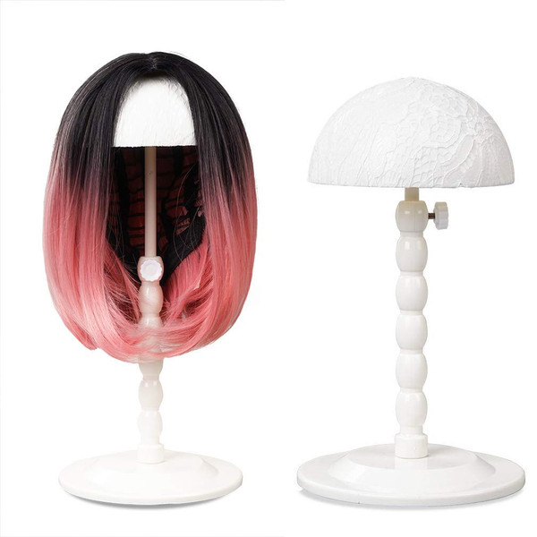 Youngther Wig Stand Adjustable Height Hat Display with Anti-slip lace 1 pcs