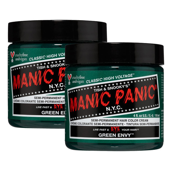 Manic Panic Semi Permanent Green Envy Hair Dye, 4 oz, 2 Pack