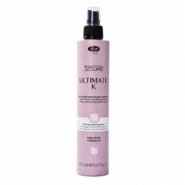 Lisap Heat Protectant for Hair, Ultimate Straight Fluid Hair Spray, Anti Frizz Hair Products, Thermal Protection Hydrating, Strengthening, Straightening & Styling Spray, For All Hair Types, 8.45 fl oz
