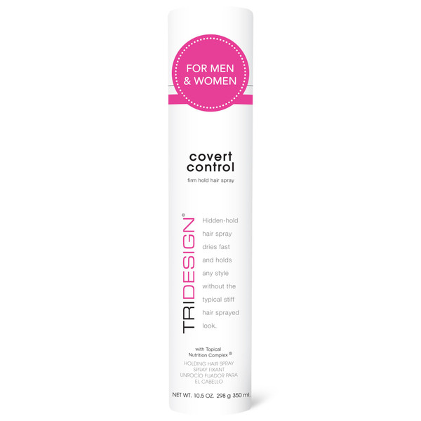 TRI Design Covert Control - Fast-Drying Hairspray for Women and Men, Strong Hold and Hair Setting, Provides Hidden Control, 10.5 Oz